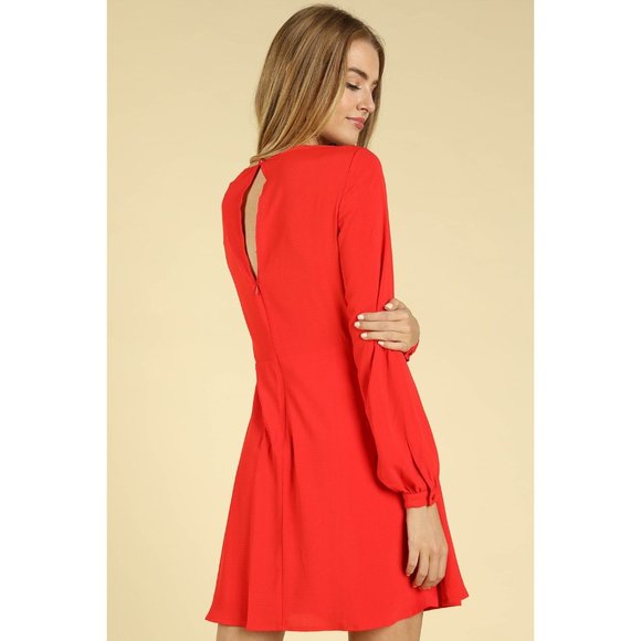 Honey Punch Cut Out Dress, Red - Picture 3 of 4